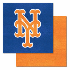 New York Mets "NY" Hat Logo Team Carpet Tiles - 45 Sq Ft.