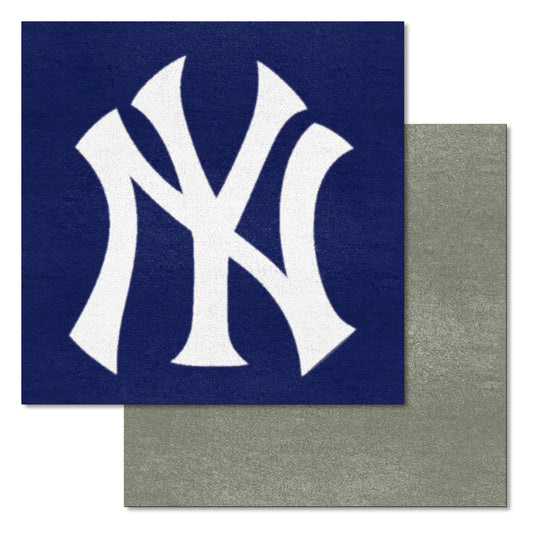 New York Yankees "NY" Hat Logo Team Carpet Tiles - 45 Sq Ft.