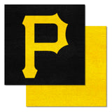 Pittsburgh Pirates "P" Hat Logo Team Carpet Tiles - 45 Sq Ft. - Pittsburgh Pirates