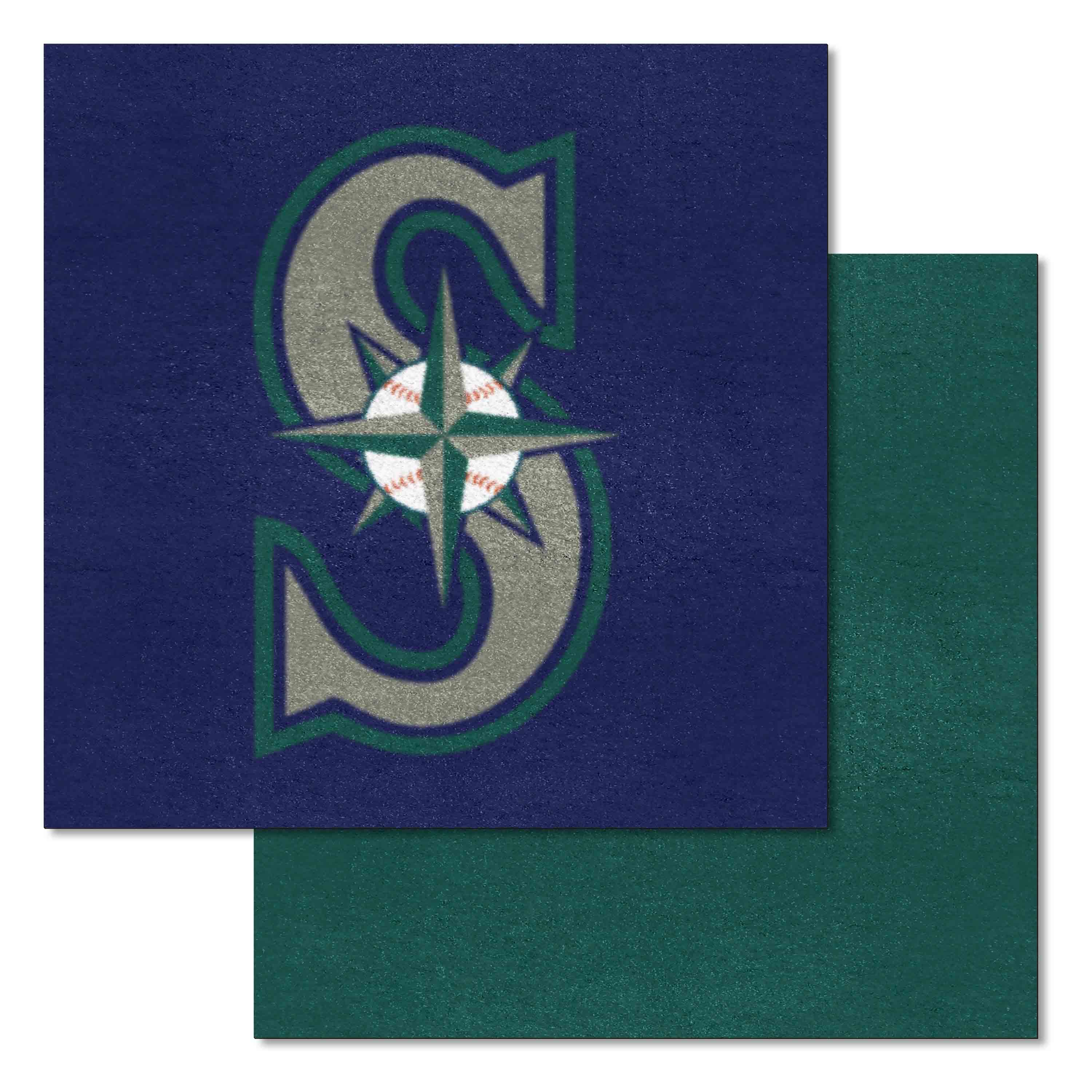 Seattle Mariners Team Carpet Tiles - 45 Sq Ft. Blue & Green