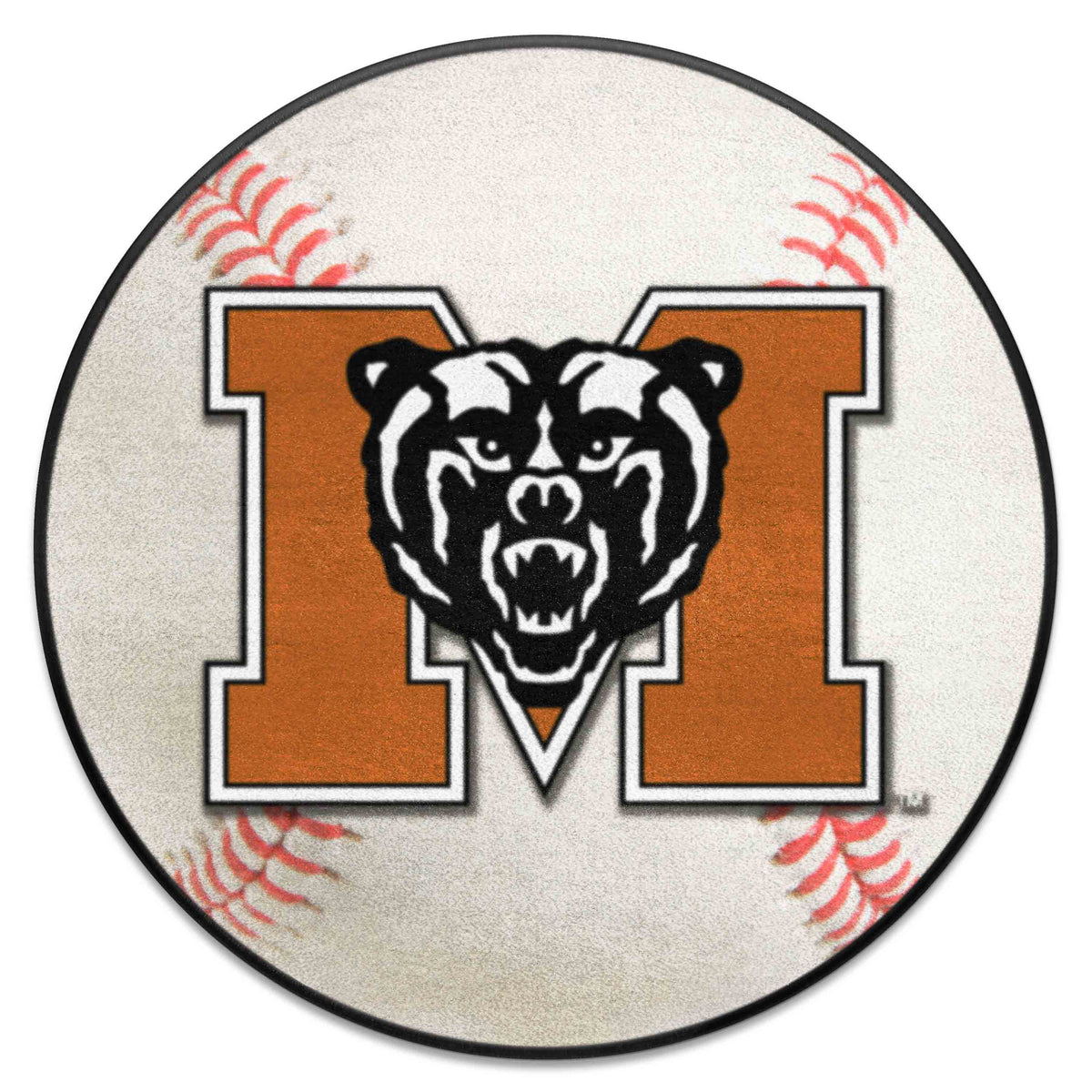 Mercer Bears Baseball Rug - 27in. Diameter