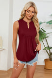 Ruched Notched Tank Trendsi