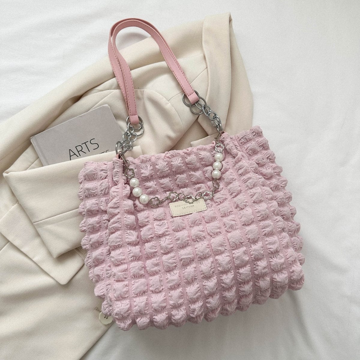 Bubble Textured Tote Bag - Trendsi