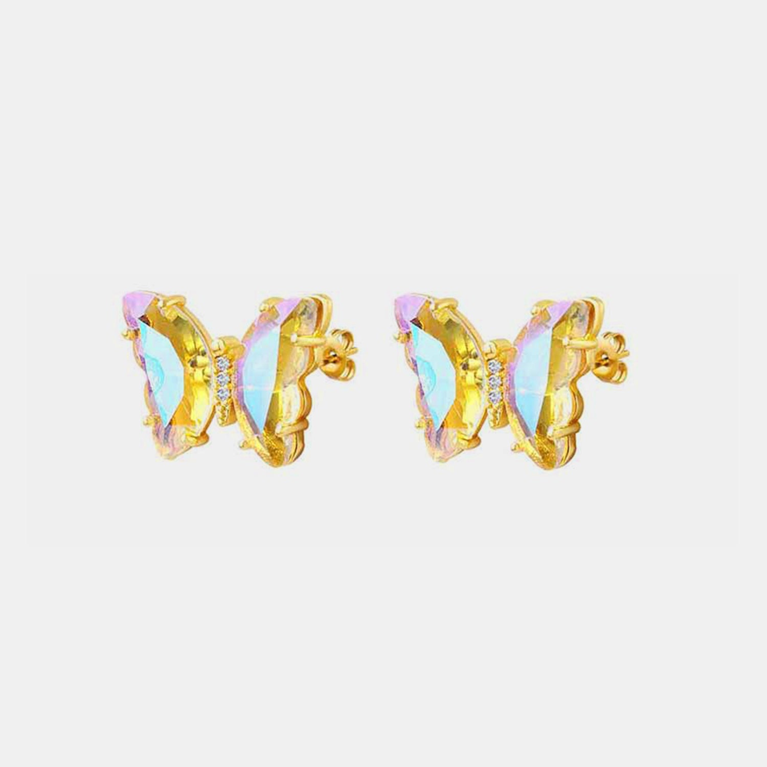 Gold-Plated Butterfly Stud Earrings - Flyclothing LLC