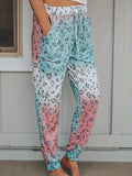 Drawstring Leopard Pants with Pockets - Trendsi