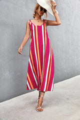 Striped Scoop Neck Cami Dress Trendsi