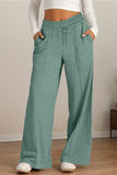 Drawstring Elastic Waist Wide Leg Pants