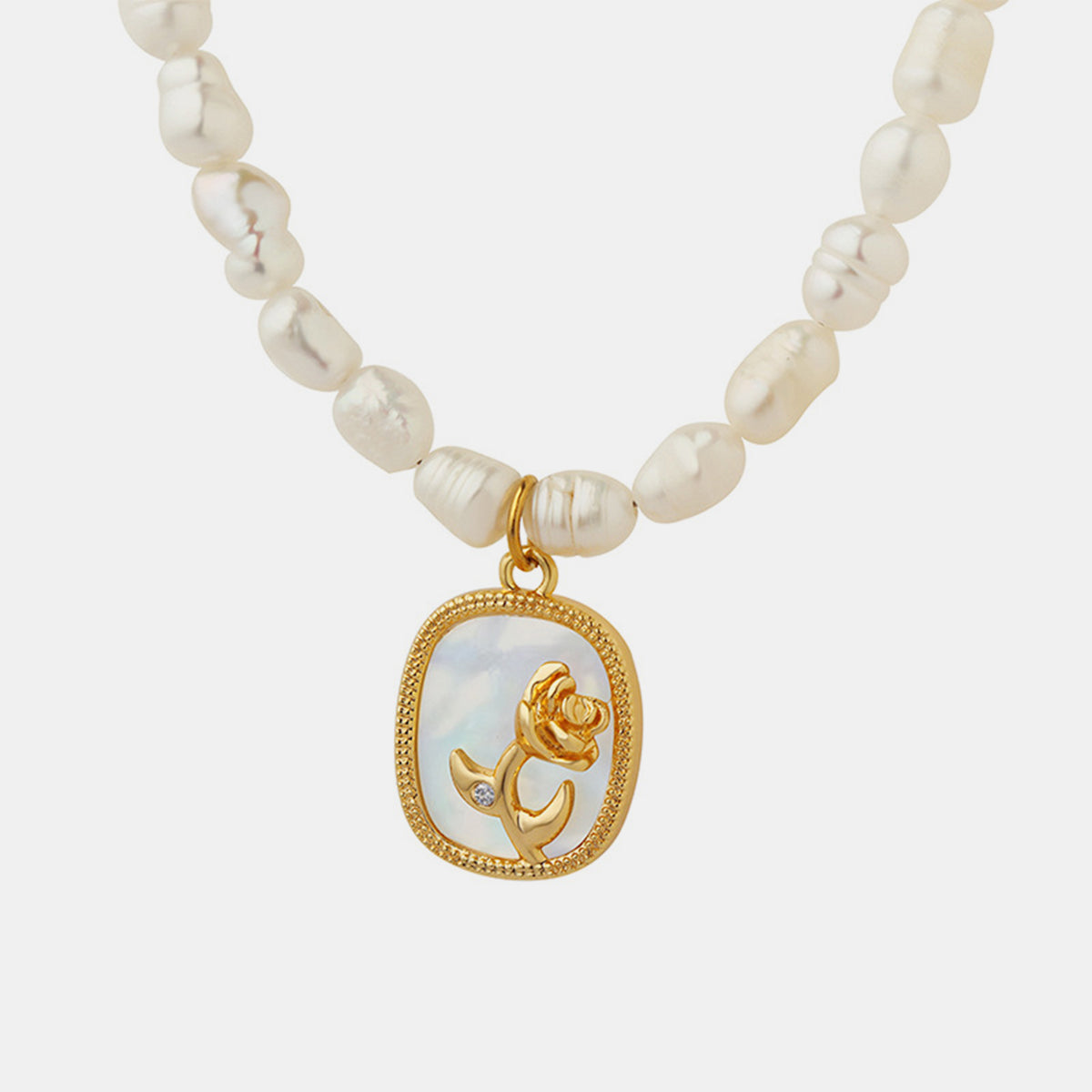 18K Gold-Plated Freshwater Pearl Necklace - Flyclothing LLC