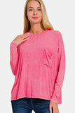 Zenana Round Neck Long Sleeve T-Shirt - Flyclothing LLC