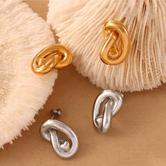 Titanium Steel Knot Stud Earrings Trendsi