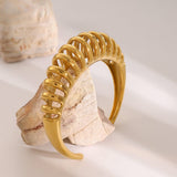 18K Gold-Plated Stainless Steel Cutout Bracelet - Trendsi