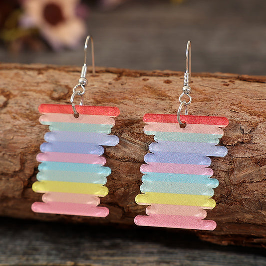 Acrylic Rainbow Dangle Earrings Trendsi