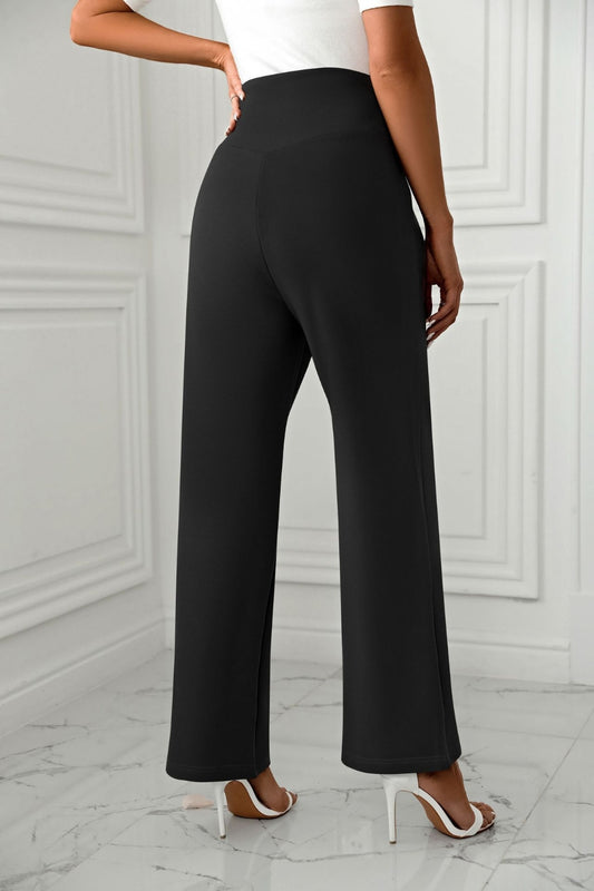 High Waist Straight Leg Pants - Trendsi