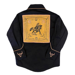 Rockmont Clothing Kid's Black Embroidery & Applique Western Shirt - Rockmount Clothing