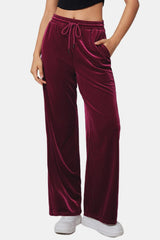 Drawstring Elastic Waist Straight Leg Pants - Trendsi