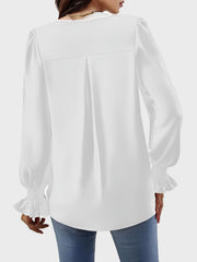 V-Neck Flounce Sleeve Top