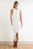 Slit Ribbed Round Neck Sleeveless Dress Trendsi