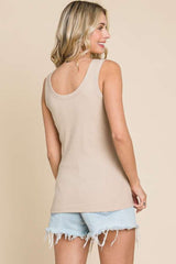 Culture Code Full Size Ribbed Scoop Neck Tank Trendsi