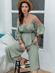 Spaghetti Strap Wide Leg Jumpsuit