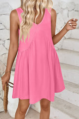 Plunge Wide Strap Mini Tank Dress - Trendsi