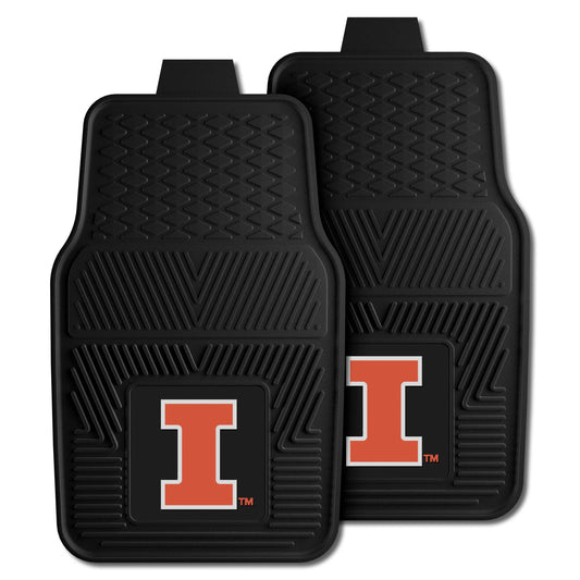 Illinois Illini Heavy Duty Car Mat Set - 2 Pieces