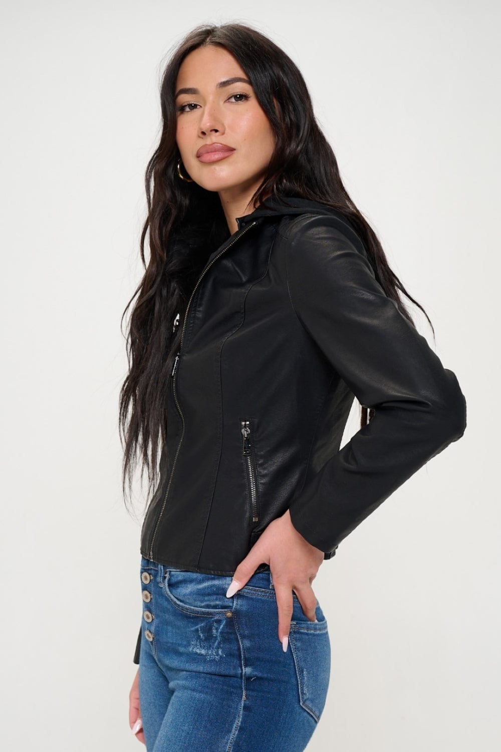 Coalition LA Zip Up Hooded Jacket - Trendsi