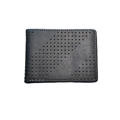 Gus Leather Diagonal Perforated Bifold Wallet - Flyclothing LLC