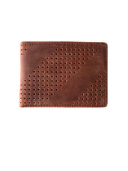 Gus Leather Diagonal Perforated Bifold Wallet - Flyclothing LLC