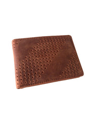 Gus Leather Diagonal Perforated Bifold Wallet - Flyclothing LLC