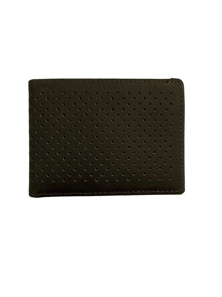 Kyle Leather Perforated Bifold Wallet - Flyclothing LLC