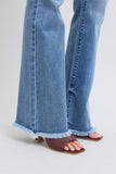 Judy Blue Full Size Raw Hem High Rise Bootcut Jeans - Trendsi