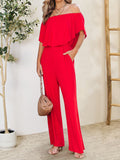 Ruffled Off-Shoulder Jumpsuit - Flyclothing LLC