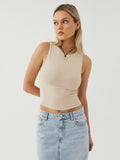 Round Neck Cropped Tank - Trendsi