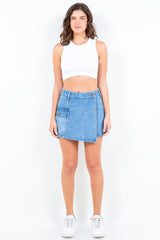 American Bazi Cargo Pocket Denim Skort - Trendsi