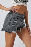 Distressed Raw Hem Denim Shorts - Flyclothing LLC