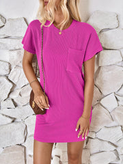 Round Neck Short Sleeve Mini Dress Trendsi