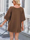 V-Neck Half Sleeve Top and Shorts Set Trendsi