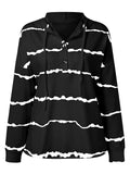 Drawstring Striped Long Sleeve Hoodie - Trendsi