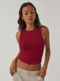 Round Neck Cropped Tank - Trendsi