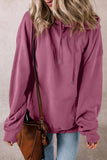 Drawstring Dropped Shoulder Long Sleeve Hoodie - Trendsi