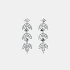 925 Sterling Silver Moissanite Leaf Earrings Trendsi