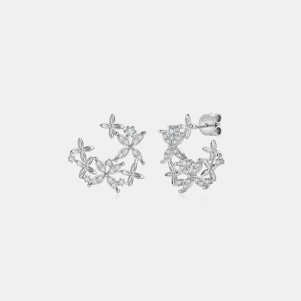 925 Sterling Silver Moissanite Lucky Clover Earrings Trendsi