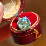 5 Carat Moissanite 925 Sterling Silver Pendant Necklace