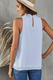 Frill Swiss Dot Round Neck Tank - Flyclothing LLC