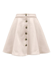 Buttoned Corduroy Mini Skirt - Trendsi