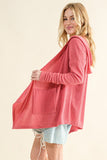 And The Why Full Size Thermal Hooded Open Front Cardigan with Pockets - Trendsi