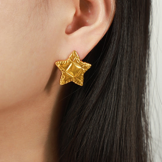 Titanium Steel Star Stud Earrings - Flyclothing LLC