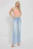 RISEN Full Size Wide Leg V Dipped Front Waist Jeans - Trendsi