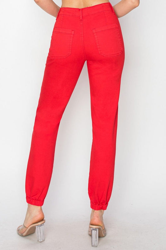 RISEN Full Size High Waisted Jogger Jeans - Trendsi