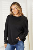 Double Take Seam Detail Round Neck Long Sleeve Top - Flyclothing LLC